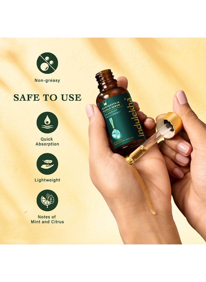 Indulekha Svetakutuja Dandruff Treatment Scalp Serum 30ml |Ayurvedic serum for dandruff treatment - Image 2